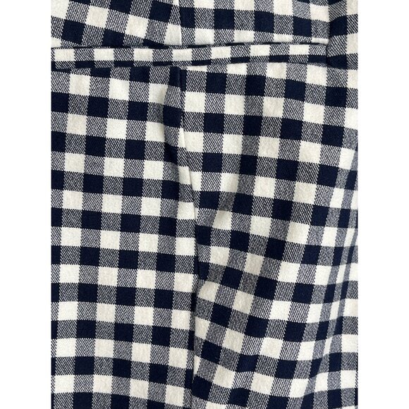 J Crew Women’s High Rise Straight Pants Size 4 Navy Blue White Plaid Gingham - Picture 10 of 12